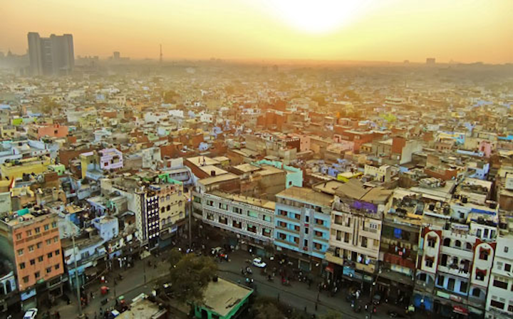 Aview Of Delhi From Jama Masjid India