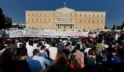 Greek Water Protests Outside Parliament Greek Water Protests Outside Parliament