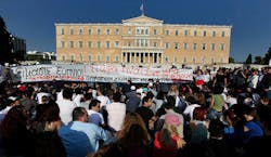 Greek Water Protests Outside Parliament
