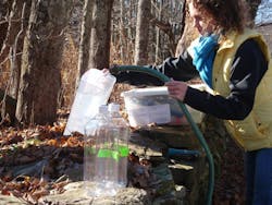 Technician Alissa White collects drinking water near an oil and gas field in Parker County, Texas. Technician Alissa White collects drinking water near an oil and gas field in Parker County, Texas.