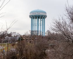 A water tower in Green Tree, Pennsylvania. Photo: Wikimedia Commons. A water tower in Green Tree, Pennsylvania. Photo: Wikimedia Commons.