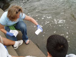 Citizen water testing. Photo Courtesy EPA. Citizen water testing. Photo Courtesy EPA.