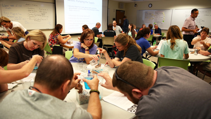 Groundwater Foundation works with students on water quality project. Photo: EPA.