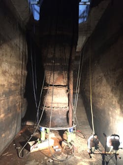 Four 50-ton capacity SP wireless compression load cells were supplied by LGH. Four 50-ton capacity SP wireless compression load cells were supplied by LGH.