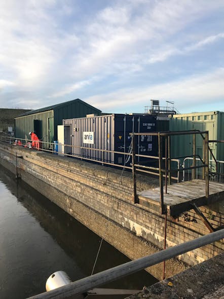 Containerized Nyex treatment system onsite at Pateshill water treatment works.