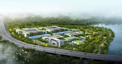 Scheme of the wastewater treatment plant in Chengdong area, Changshu. Photo: SUEZ Scheme of the wastewater treatment plant in Chengdong area, Changshu. Photo: SUEZ