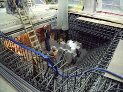 Installing the new pump set involved the excavation of foundations to accommodate the water intake pipework and pump volute. Installing the new pump set involved the excavation of foundations to accommodate the water intake pipework and pump volute.