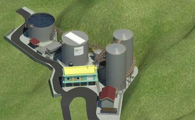 A graphic showing the waste-to-energy plant to be installed at CCA Guatemala.