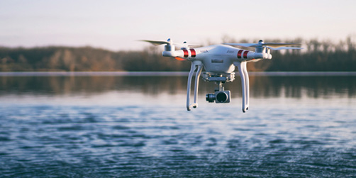 drone on water