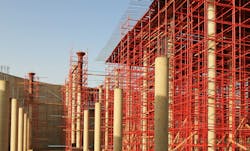 Roof construction on a 20,000 m3 storage tank in Sudan. Roof construction on a 20,000 m3 storage tank in Sudan.