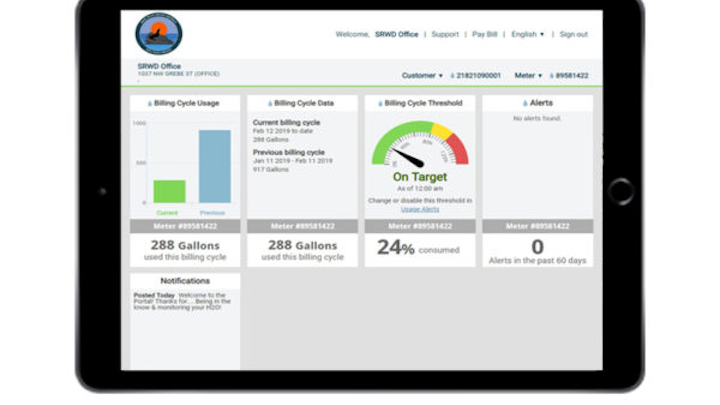 The Customer Portal encourages SRWD customers to be in the know and monitor their H2O.