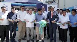 Joining Pangilinan (fifth from left) during the PWTP 2 inauguration were (from left) Laguna Lake Development Authority assistant general manager Generoso Dungo, Rep. Winston Castelo of Quezon City, Rep. Rufino Biazon of Muntinlupa, MMDA Deputy Chief of Staff Michael Salalima, Maynilad President and CEO Ramoncito S. Fernandez, MWSS administrator Reynaldo Velasco, MPIC President and Maynilad board director Jose Ma. K. Lim, DENR Undersecretary Jonas Leones (partly hidden), Spanish Ambassador to the Philippines Jorge Moragas Sánchez, National Security Council Deputy Director General Vicente M. Agdamag, Muntinlupa Mayor Jaime Fresnedi, and Rep. Bayani Fernando of Marikina City.