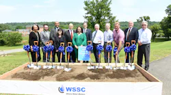 U.S. Senator Cardin and Maryland Environment Secretary Grumbles Applaud WSSC for Recovering Vital Resources from Wastewater Treatment. L-R: WSSC Chair, T. Eloise Foster; Scott Travers, U.S. Senator Chris Van Hollen’s Office; WSSC Vice Chair Chris Lawson; Adriana Hochberg, Montgomery County Assistant Chief Administrative Officer for Environmental Protection; Floyd Holt, Deputy Chief Administrative Officer at Prince George's County Government; WSSC GM/CEO Carla Reid; Ben Grumbles Maryland Secretary of the Environment; U.S. Senator Ben Cardin; Stan Dabek WSSC Project Manager; Kevin Selock WSSC Program Manager; Jay Fayette, PC Construction CEO; WSSC Director of Production J.C. Langley.