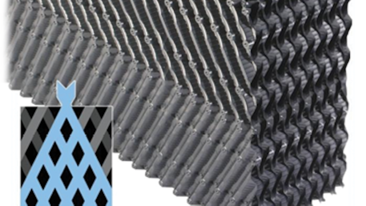 High efficiency cross-fluted fill. Photo courtesy of Brentwood Industries.