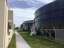 Aquastore tanks can be built in close proximity to each other; in fact, Manatee County’s three equalization tanks sit just five feet apart from one another. Aquastore tanks can be built in close proximity to each other; in fact, Manatee County’s three equalization tanks sit just five feet apart from one another.