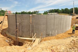 By May 17, 2017, all cracks had been sealed by Xypex Admix and the contractor had begun to backfill the tank. No crack injection or crack patching was required in the thickener tank or any other WTP structure thanks to the admixture.