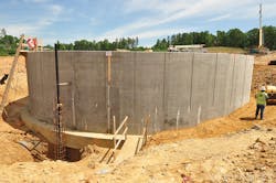 By May 17, 2017, all cracks had been sealed by Xypex Admix and the contractor had begun to backfill the tank. No crack injection or crack patching was required in the thickener tank or any other WTP structure thanks to the admixture. By May 17, 2017, all cracks had been sealed by Xypex Admix and the contractor had begun to backfill the tank. No crack injection or crack patching was required in the thickener tank or any other WTP structure thanks to the admixture.