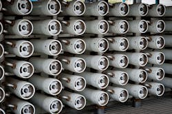 Reverse osmosis membranes are used in the water treatment process in water reclamation and reuse projects. Reverse osmosis membranes are used in the water treatment process in water reclamation and reuse projects.