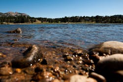 A lake in the mountains. A lake in the mountains.