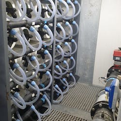 The system, comprising two chemical-free IDE PROGREEN™ desalination units, produces 11,000 m3/d of drinking quality water, which will be sprayed onto coal piles in order to prevent coal dust being carried by the wind. The system, comprising two chemical-free IDE PROGREEN™ desalination units, produces 11,000 m3/d of drinking quality water, which will be sprayed onto coal piles in order to prevent coal dust being carried by the wind.