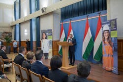 SUEZ WTS CEO Yuvbir Singh speaks at the announcement of a new plant in Oroszlány, Hungary. SUEZ WTS CEO Yuvbir Singh speaks at the announcement of a new plant in Oroszlány, Hungary.