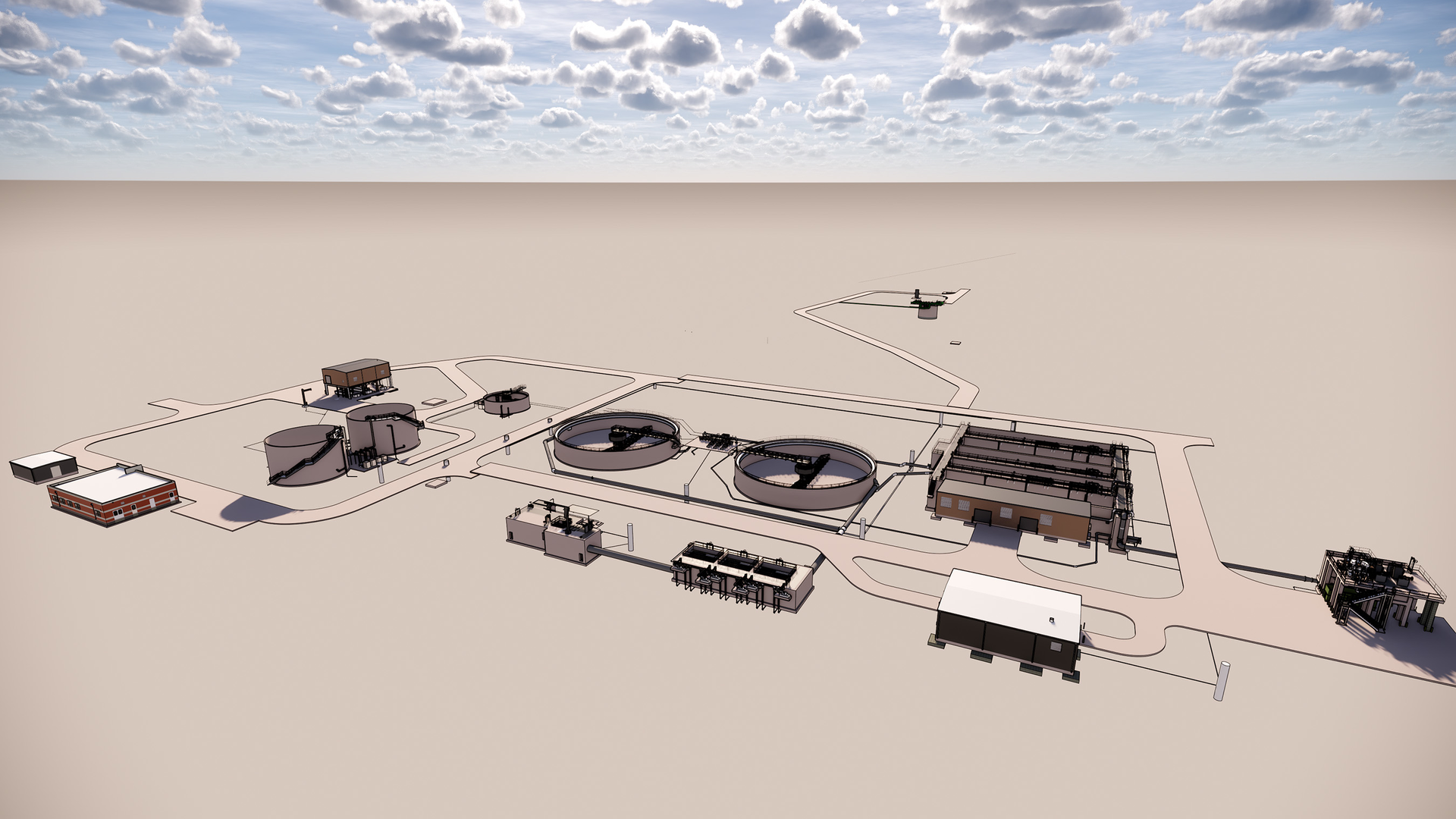 Rendering of the proposed WWTP in Conroe, Texas.