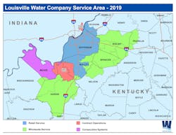 Louisville Water Company service area. Louisville Water Company service area.