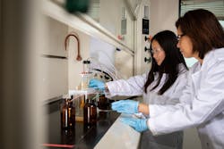 UB chemistry professor Diana Aga (right) and UB chemistry PhD candidate Luisa Angeles in the lab. To study pharmaceuticals in wastewater, they use the system pictured to isolate chemical compounds from the wastewater. UB chemistry professor Diana Aga (right) and UB chemistry PhD candidate Luisa Angeles in the lab. To study pharmaceuticals in wastewater, they use the system pictured to isolate chemical compounds from the wastewater.