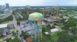 The fully restored Fort Lauderdale water tower. Photo courtesy of The Sherwin-Williams Company.