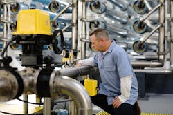 The operation produces an average of 500 gallons of drinking water per minute per RO train. The operation produces an average of 500 gallons of drinking water per minute per RO train.