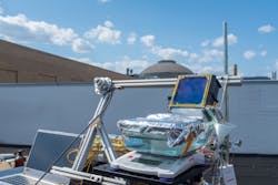 Tests on an MIT building rooftop showed that a simple proof-of-concept desalination device could produce clean, drinkable water at a rate equivalent to more than 1.5 gallons per hour for each square meter of solar collecting area.