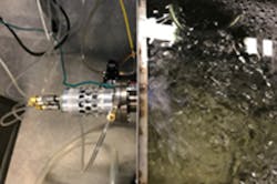 Drexel researchers have shown that a vortex of cold plasma can eliminate PFAS compounds from water. Drexel researchers have shown that a vortex of cold plasma can eliminate PFAS compounds from water.