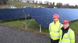 Veolia has enabled Polecat Springs to become the first GWS to use renewable energy to power its water treatment plant (left to right - Cormac Nevin, Head of Energy Engineering, Veolia and Sean Monaghan, Water Operations, Veolia)
