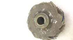 Abrasive wear caused by solids in the water can cause impeller deterioration problems in a pump system.