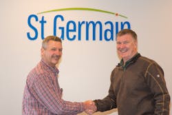 MAI Environmental Founder John Marchewka (left) shakes hands with St.Germain President Mark St.Germain (right). MAI Environmental Founder John Marchewka (left) shakes hands with St.Germain President Mark St.Germain (right).