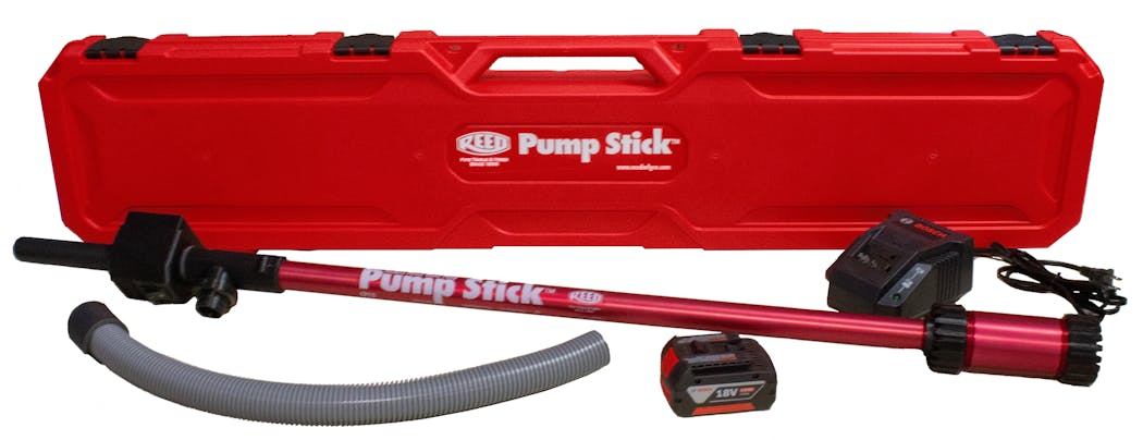 The REED Pump Stick&circledR; is a battery-operated liquid transfer pump.