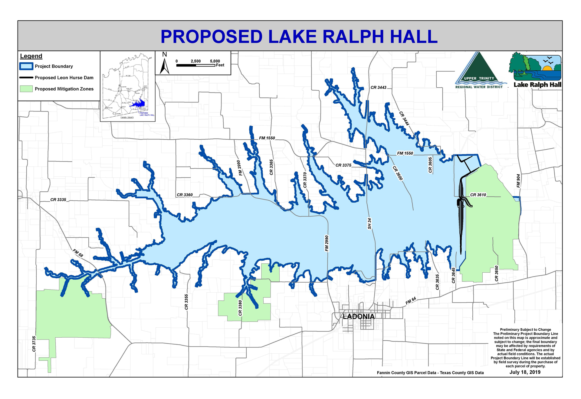 Lake Ralph Hall map.