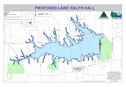 Lake Ralph Hall map. Lake Ralph Hall map.
