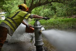 ArcGIS supports the Fire Hydrant and Valve Inspection Program, enabling field crews to work more efficiently and provide a high level of service. ArcGIS supports the Fire Hydrant and Valve Inspection Program, enabling field crews to work more efficiently and provide a high level of service.