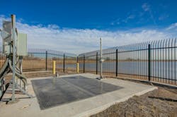 The augmentation station includes wet wells that are accessed by 14 floor doors manufactured by The BILCO Company. Access to the wells is required to pull the pumps for maintenance or future replacement. The augmentation station includes wet wells that are accessed by 14 floor doors manufactured by The BILCO Company. Access to the wells is required to pull the pumps for maintenance or future replacement.