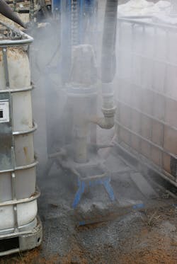 To successfully drill through the basalt bedrock, Water of Life switched to low-pressure down-the-hole hammers. To successfully drill through the basalt bedrock, Water of Life switched to low-pressure down-the-hole hammers.