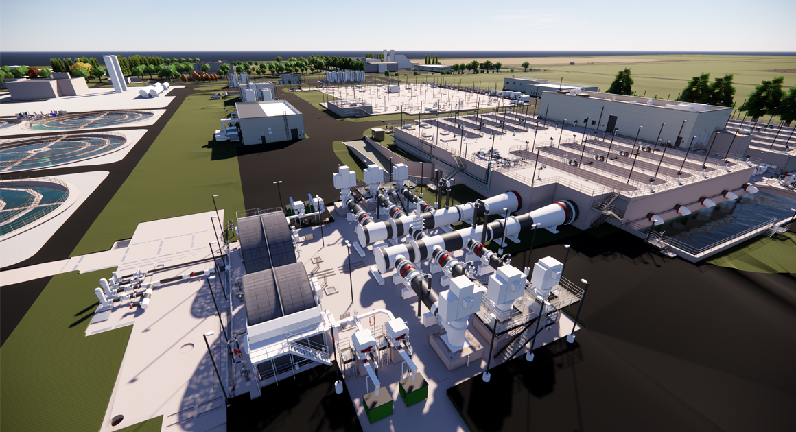 Rendering of the tertiary treatment facility currently under construction to produce Title 22 irrigation water.