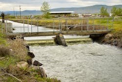 A low-head hydropower generator in a canal in the Yakima basin. A low-head hydropower generator in a canal in the Yakima basin.