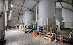 An enclosed and heated structure was built to protect the GAC filtration system from winter weather conditions. An enclosed and heated structure was built to protect the GAC filtration system from winter weather conditions.