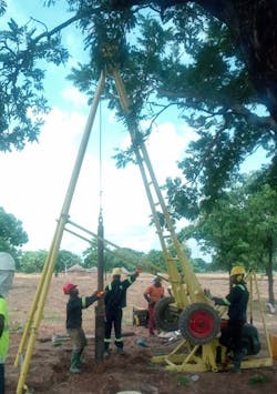 Percussion drilling onsite Percussion drilling onsite