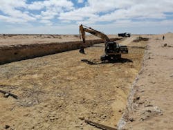 Tarfaya Wastewater Treatment Plant earthworks. Tarfaya Wastewater Treatment Plant earthworks.