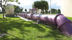 Purple pipe coming from OASIS reuse plant in Pompano Beach, Fla.