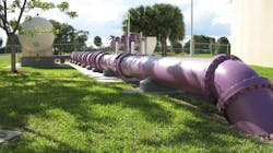 Purple pipe coming from OASIS reuse plant in Pompano Beach, Fla. Purple pipe coming from OASIS reuse plant in Pompano Beach, Fla.