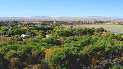 Peralta occupies a flat, sandy plain with a high water table, farms, and semi-remote residences. Gravity sewers were an expensive and disruptive proposition. Peralta occupies a flat, sandy plain with a high water table, farms, and semi-remote residences. Gravity sewers were an expensive and disruptive proposition.