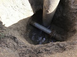 The underground leak found by the AQS-SYS leak monitoring system The underground leak found by the AQS-SYS leak monitoring system